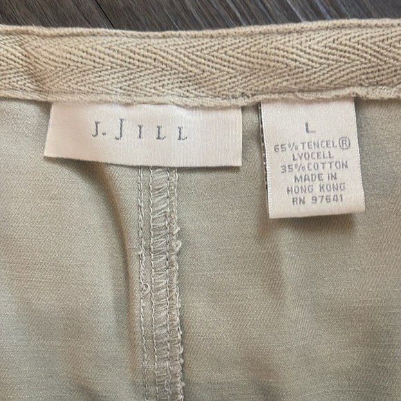 J. Jill Khaki Drawstring Front Pocket Tencel Lyocell Blend Skirt - Picture 7 of 8